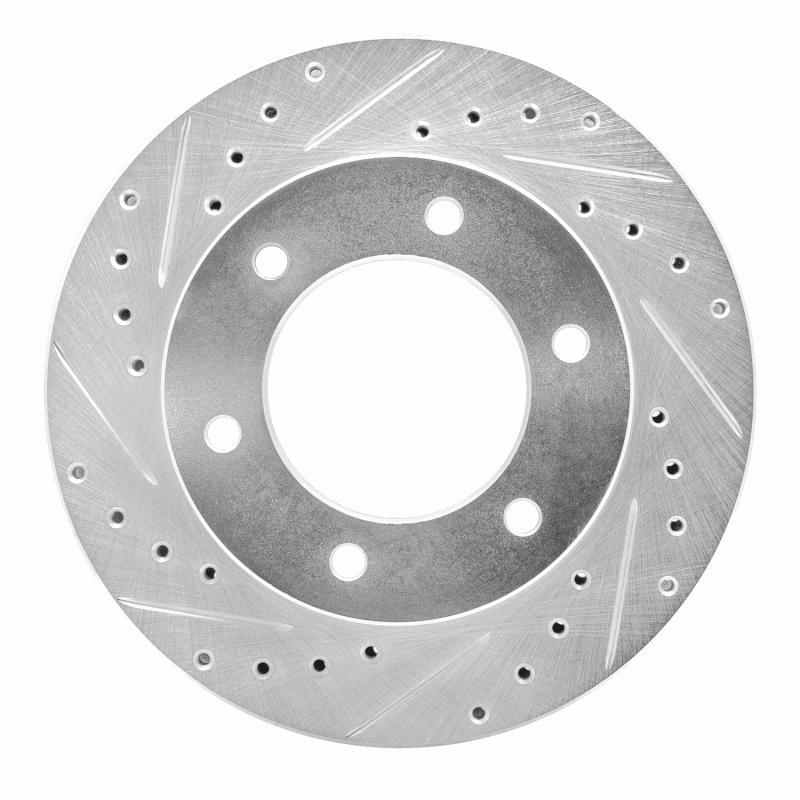 Honda Passport Brake Rotor (1) - Front Left - R1 Concepts - Drilled & Slotted - Silver - `01-`04